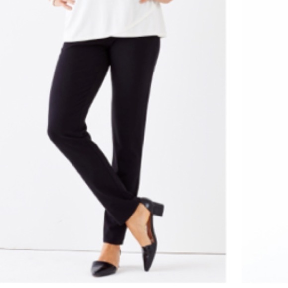 J. Jill Wearever Women’s Large Ponte Knit Pants Black Slim Leggings - Picture 5 of 8